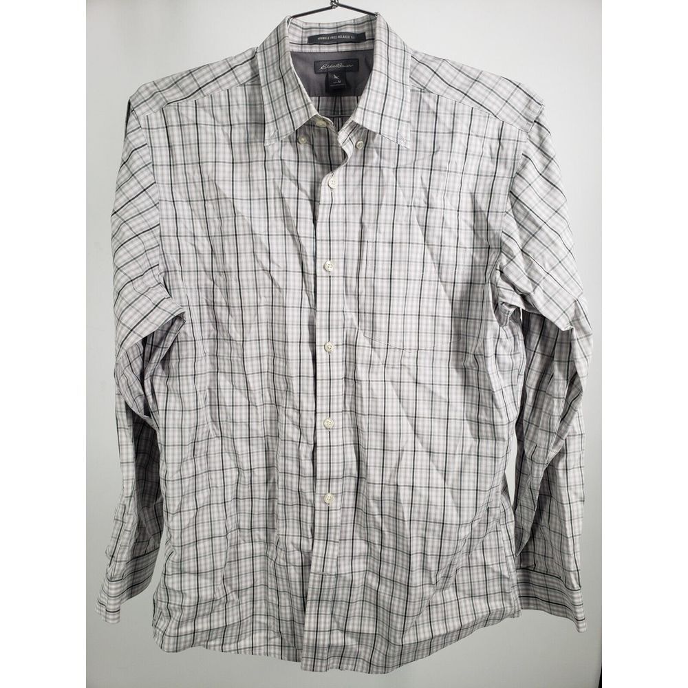 Eddie Bauer Casual Shirt Button Up Long Sleeve Mens Size M‎ Medium Plaid - Picture 2 of 8